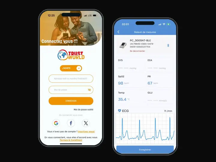 Apps Trust World et Diag Medical+
